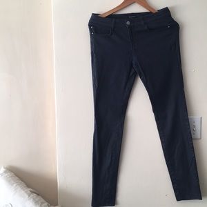 Massimo Dutti stretch tapered pants blue shimmer